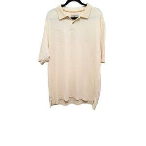 Tommy Bahama Mens XL Polo Yellow Shirt Cotton Polyester Blend